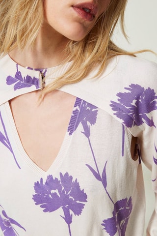 Pull - Ecru et violet