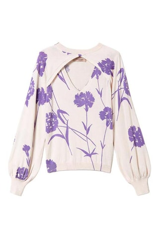 Pull - Ecru et violet