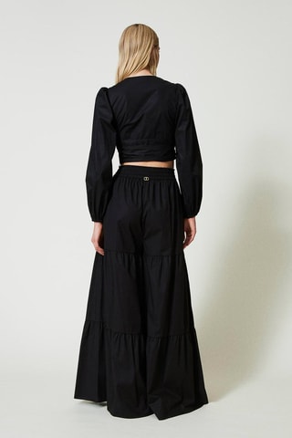 Pantalon palazzo taille haute - Noir