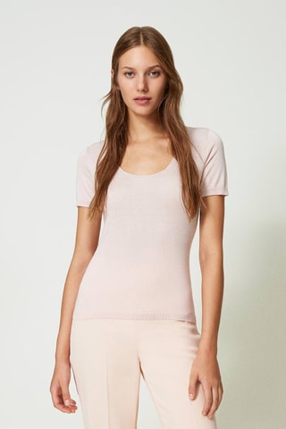 Top en soie - Nude