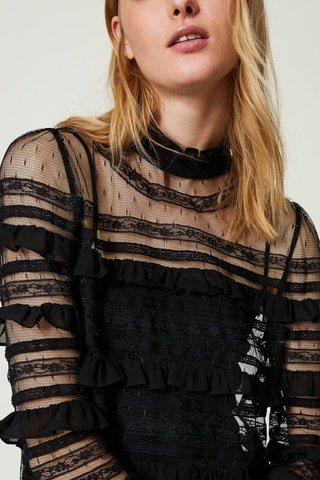 Blouse en dentelle - Noir