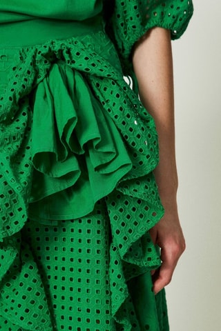 Jupe midi taille haute - Vert