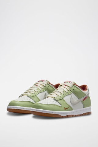 Nike Dunk Low en cuir - Ecru et vert olive - Nike