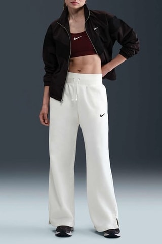 Pantaloni wide legs in pile a vita alta - Bianco - Nike