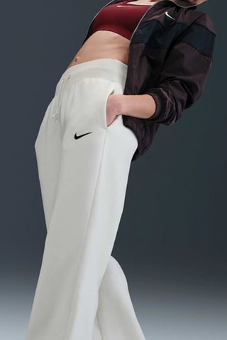 Pantaloni wide legs in pile a vita alta - Bianco - Nike