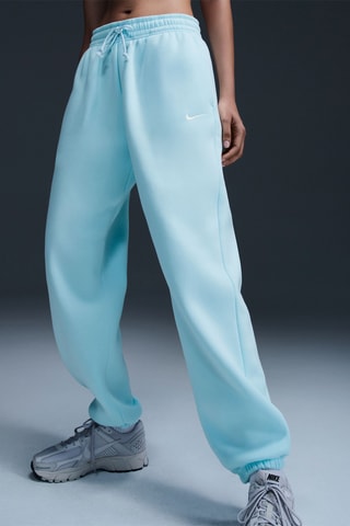 Pantaloni in pile oversize a vita alta - Turchese - Nike