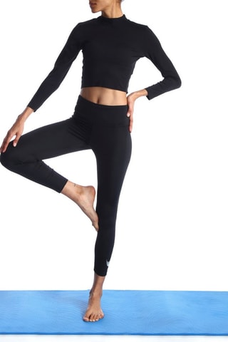 Crop top e leggings a vita alta da yoga - Nero - Nike