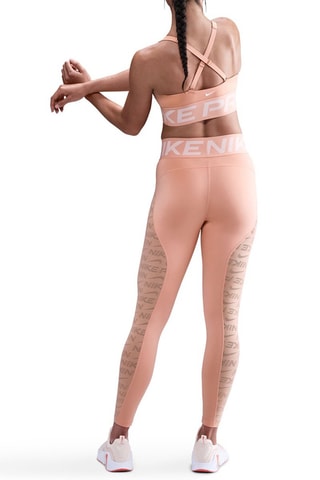 Leggings da training a vita alta - Corallo e bianco - Nike