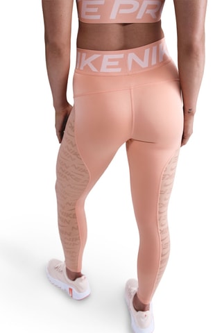 Leggings da training a vita alta - Corallo e bianco - Nike