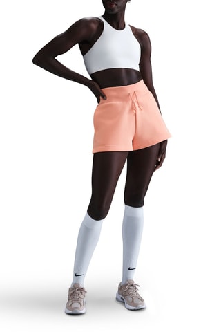 Shorts taglio ampio in pile a vita alta - Salmone - Nike