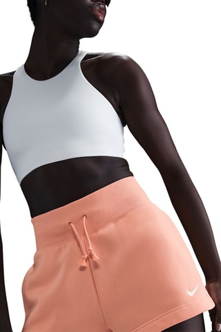 Shorts taglio ampio in pile a vita alta - Salmone - Nike