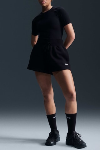 Shorts in pile a vita alta - Nero - Nike