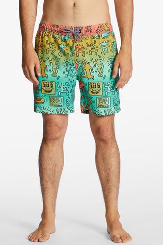 Costume shorts - Verde chiaro e arancione - Billabong