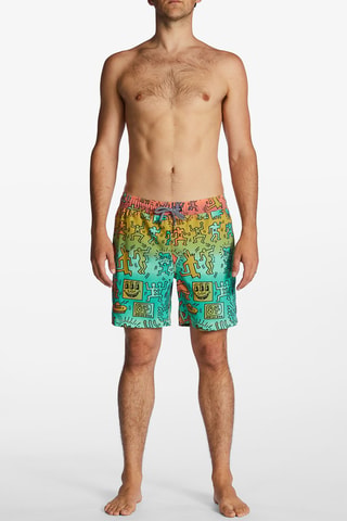 Costume shorts - Verde chiaro e arancione - Billabong