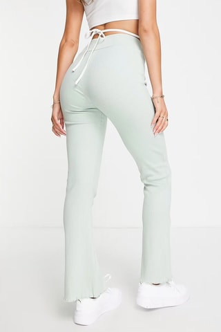 Pantaloni flare a vita alta Classics - Verde acqua