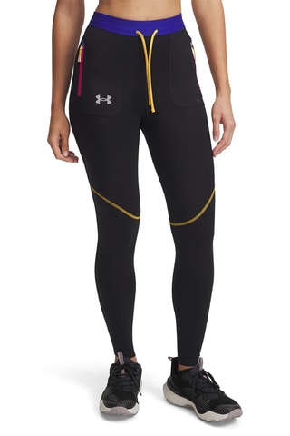 Legging de running taille haute trail - Noir
