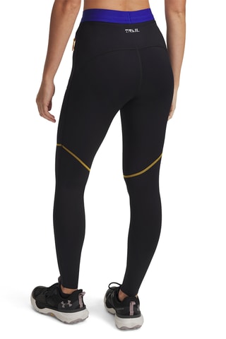 Legging de running taille haute trail - Noir