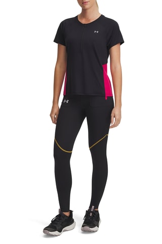 Legging de running taille haute trail - Noir