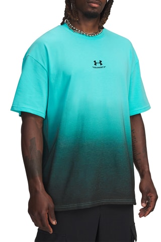 T-shirt oversize dip and dye - Turquoise et noir