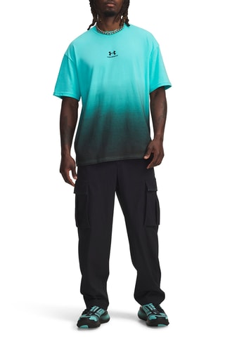 T-shirt oversize dip and dye - Turquoise et noir
