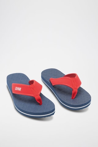 Chinelos de dedo - Azul e vermelho - Vermelho