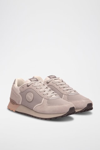 Nubuck Sneakers - Beige en grijs