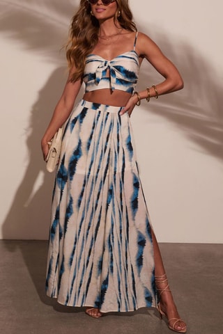 Lange Rok - Wit en blauw