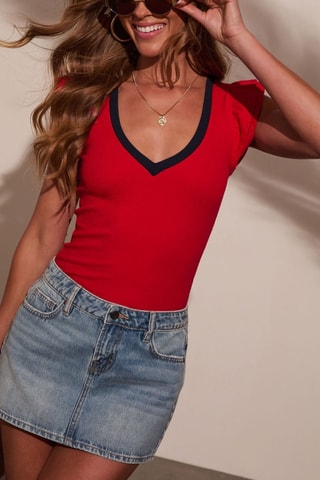 Top - Zwart en rood