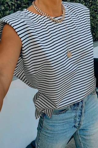 Top rayé - Blanc