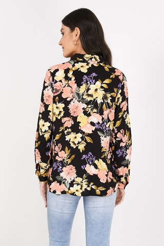 Chemisier - Blanc, noir, jaune, violet et rose