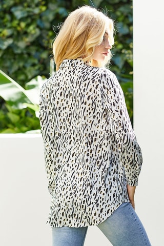 Blouse - Wit, zwart en groen