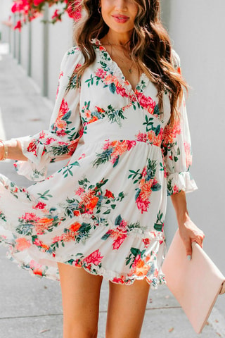 Robe patineuse - Blanc et vert