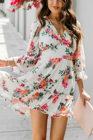 Robe patineuse - Blanc et vert