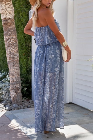 Robe longue bustier - Bleu