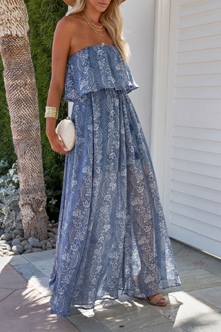 Robe longue bustier - Bleu