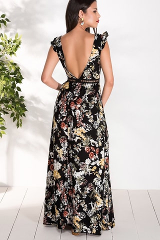 Robe longue - Noir et rouge