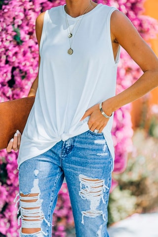 T-shirt noué - Blanc