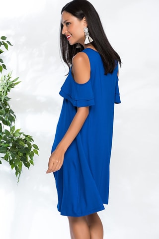 Wijduitlopende Jurk - Blauw