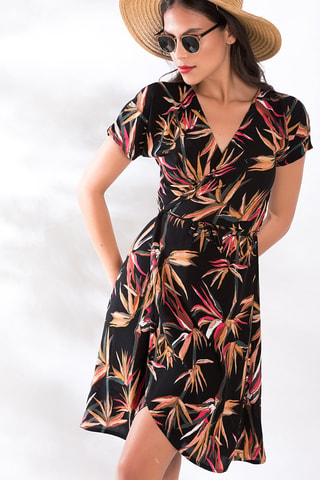 Robe fleurie - Noir