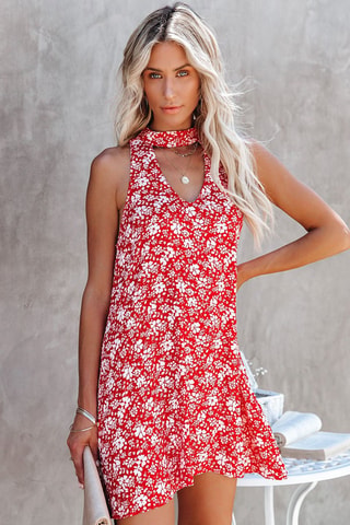 Jurk - Wit en rood