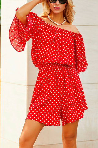 Combishort - Blanc et rouge