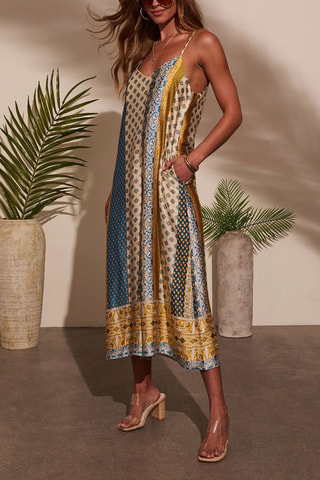 Combinaison - Beige, bleu et jaune