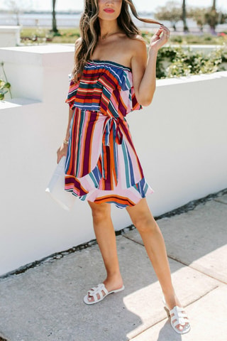 Strapless Jurk - Multicolor
