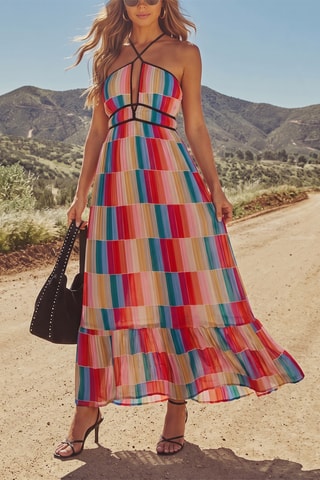 Robe plissée - Multicolore