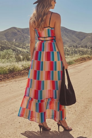 Robe plissée - Multicolore