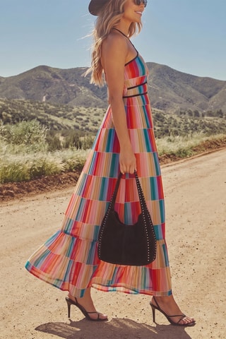 Robe plissée - Multicolore