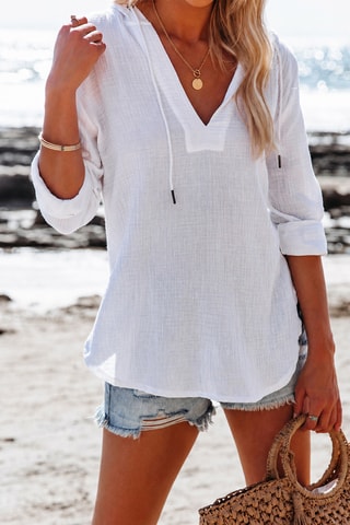 Blouse à capuche - Blanc