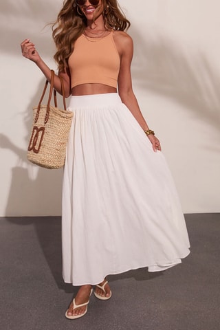 Lange Jurk met Hoge Taille - Wit