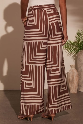 Broek met Hoge Taille - Bruin