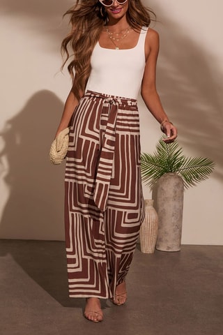 Broek met Hoge Taille - Bruin